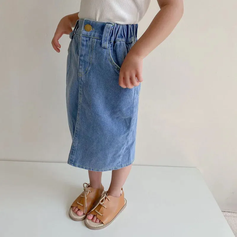 2024 Summer Autumn Girls Long Casual Jeans Skirt