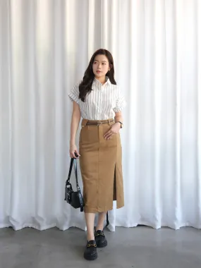 ACEWIN Cargo Front Slit Belted Skirt (Size S-XL) 601309