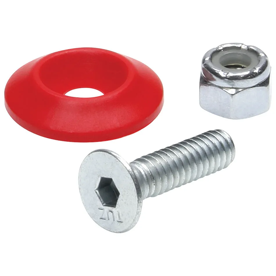 Allstar Performance Plastic Countersunk Bolt Kit - 1/4" x 1" - Red (10 Pack)