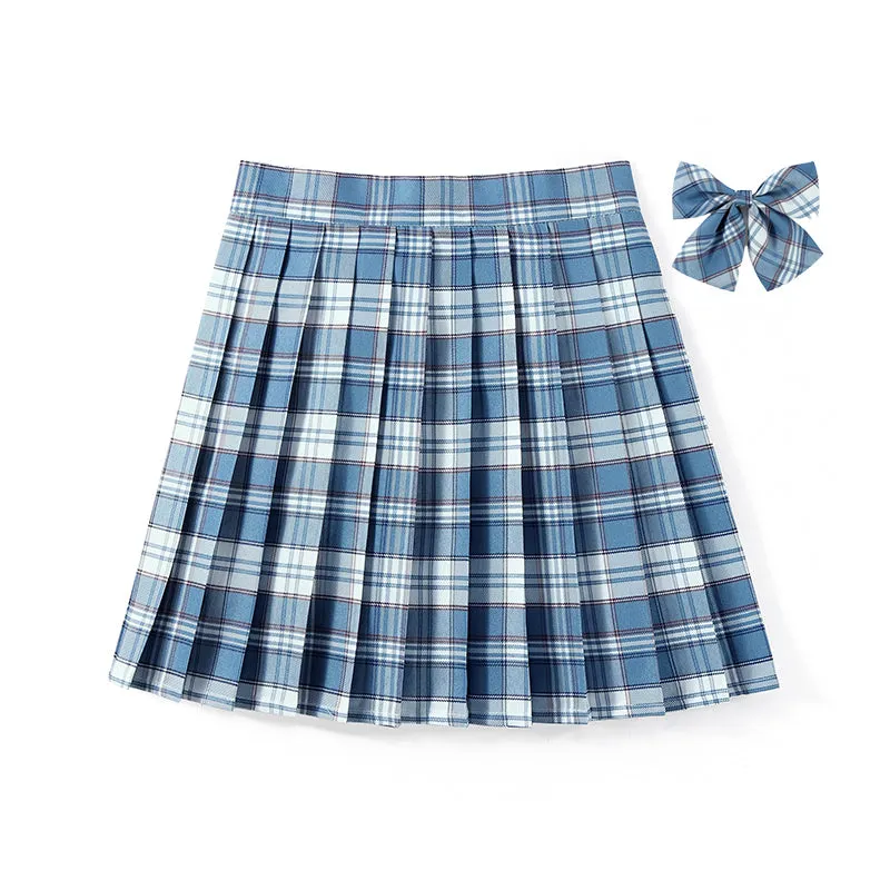 Azure Blue JK vintage plaid uniform skirt