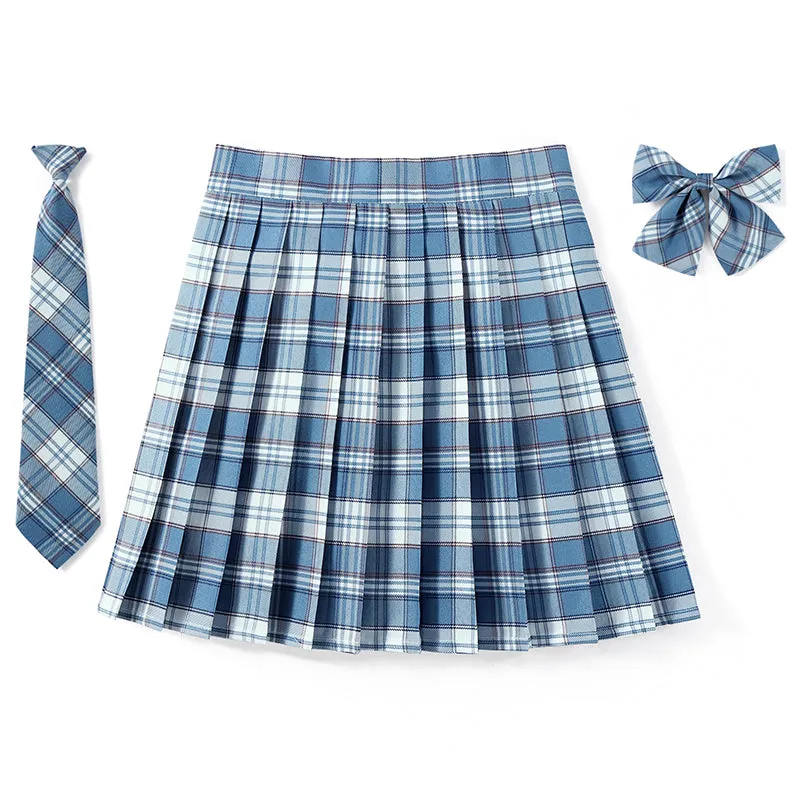 Azure Blue JK vintage plaid uniform skirt