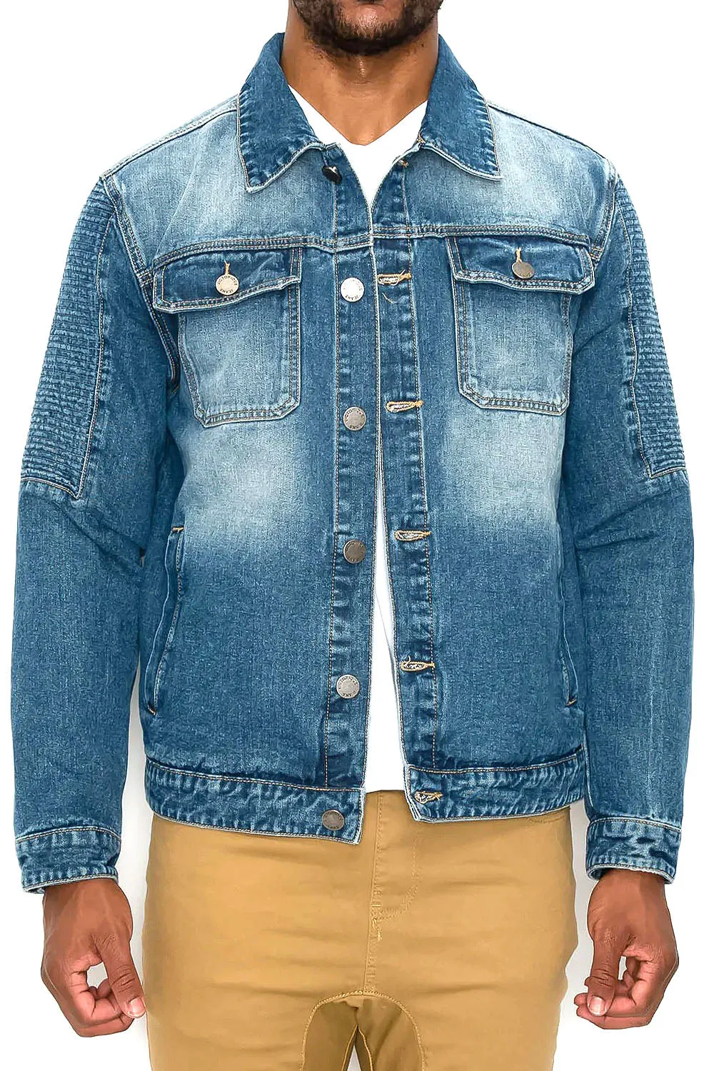 Biker Washed Denim Jacket