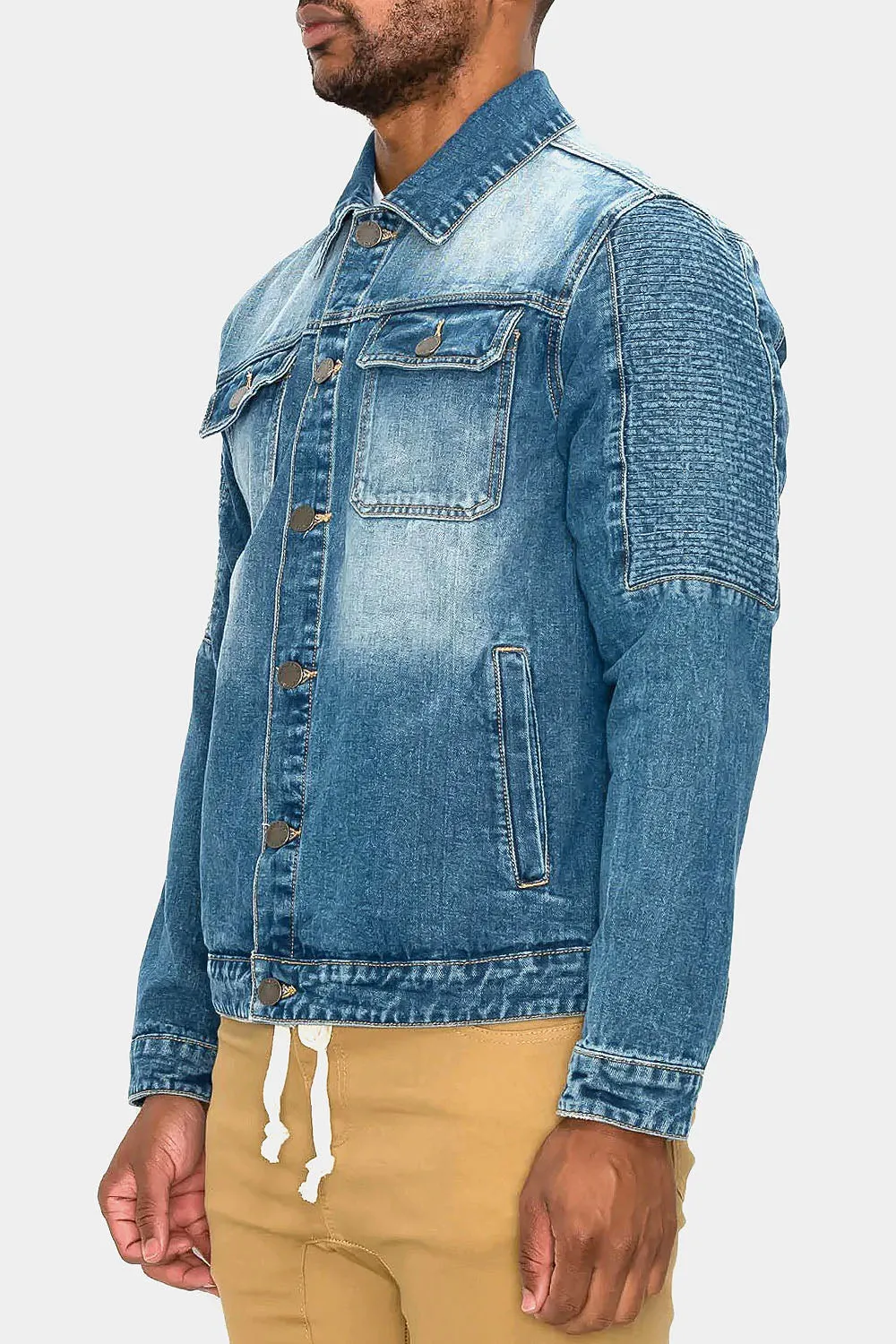 Biker Washed Denim Jacket