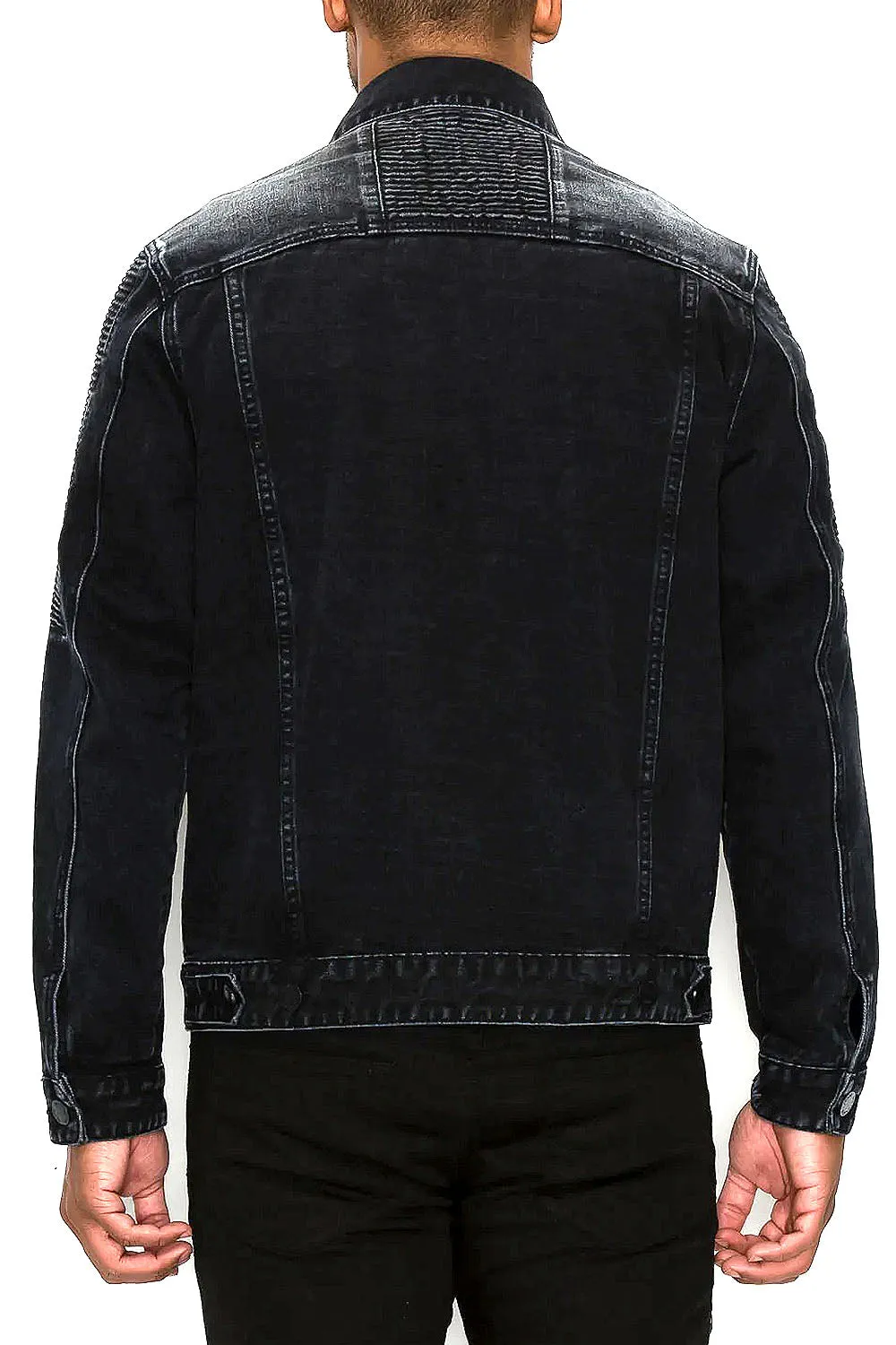 Biker Washed Denim Jacket