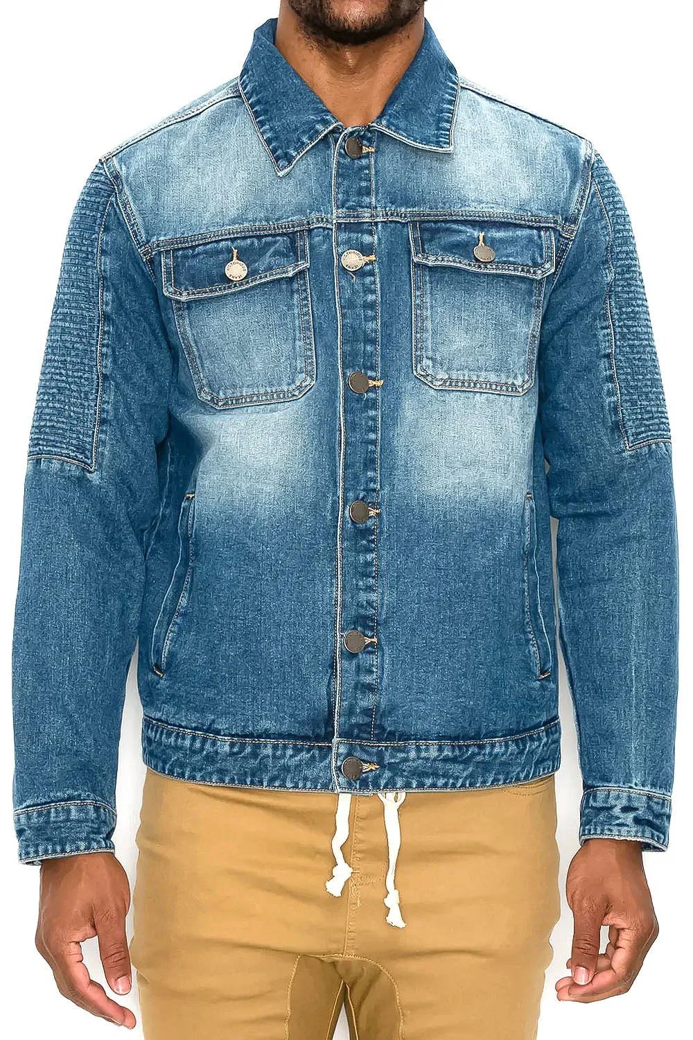 Biker Washed Denim Jacket