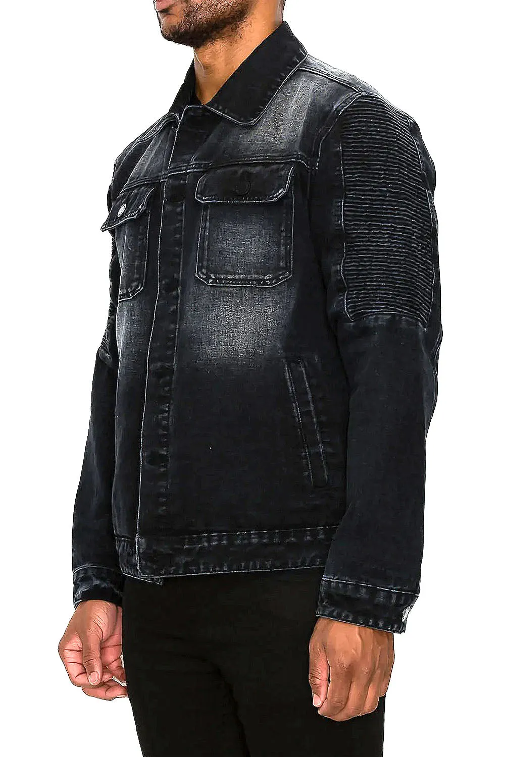 Biker Washed Denim Jacket