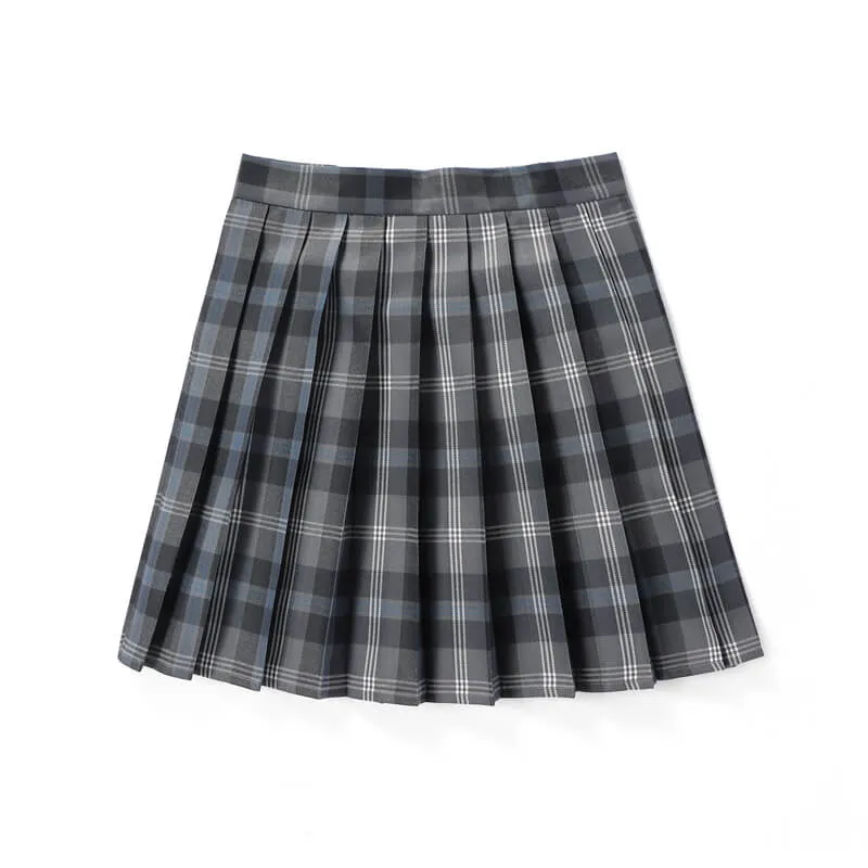 [Black Grey] JK vintage plaid uniform skirt