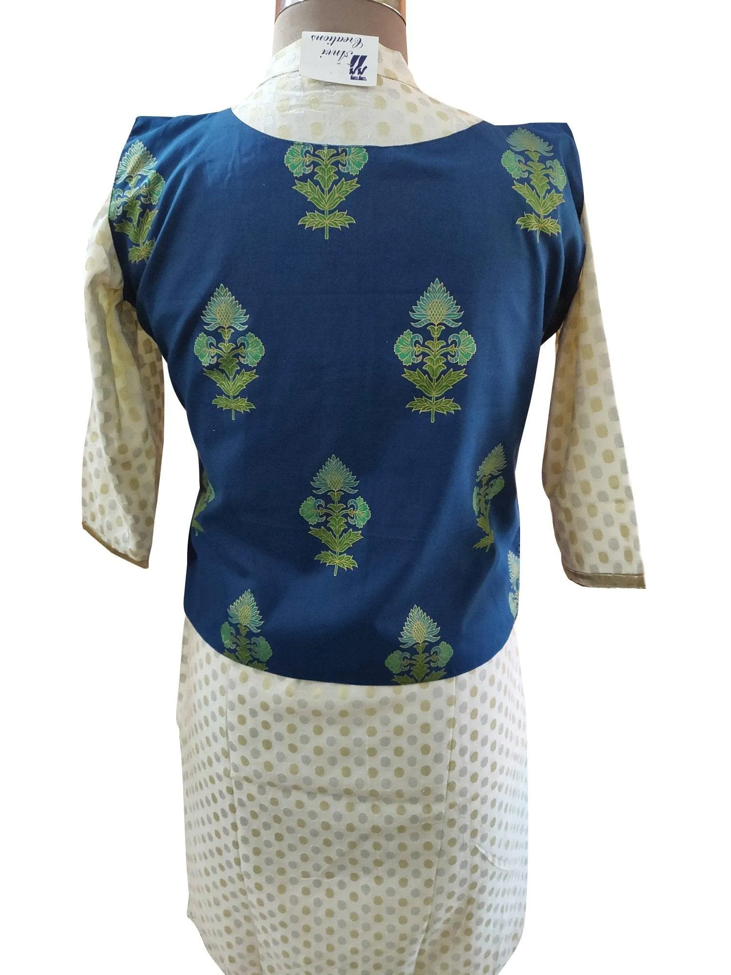 Blue Cotton Block Printed Ethnic Jacket ACJ17