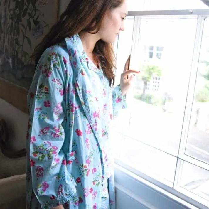 Blue Floral Dressing Gown