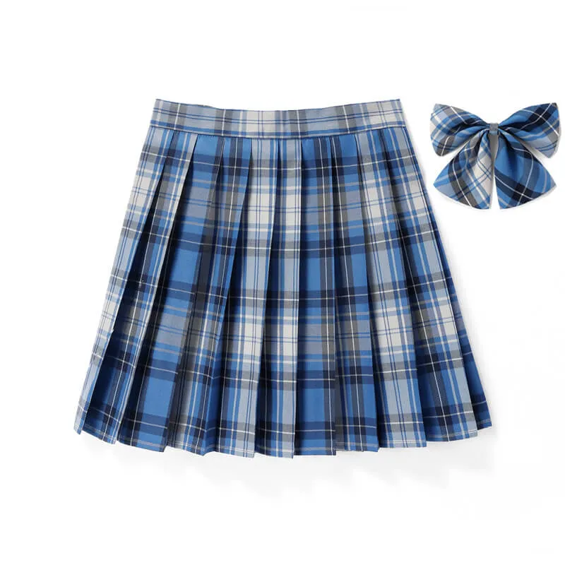 Blue JK vintage plaid uniform skirt