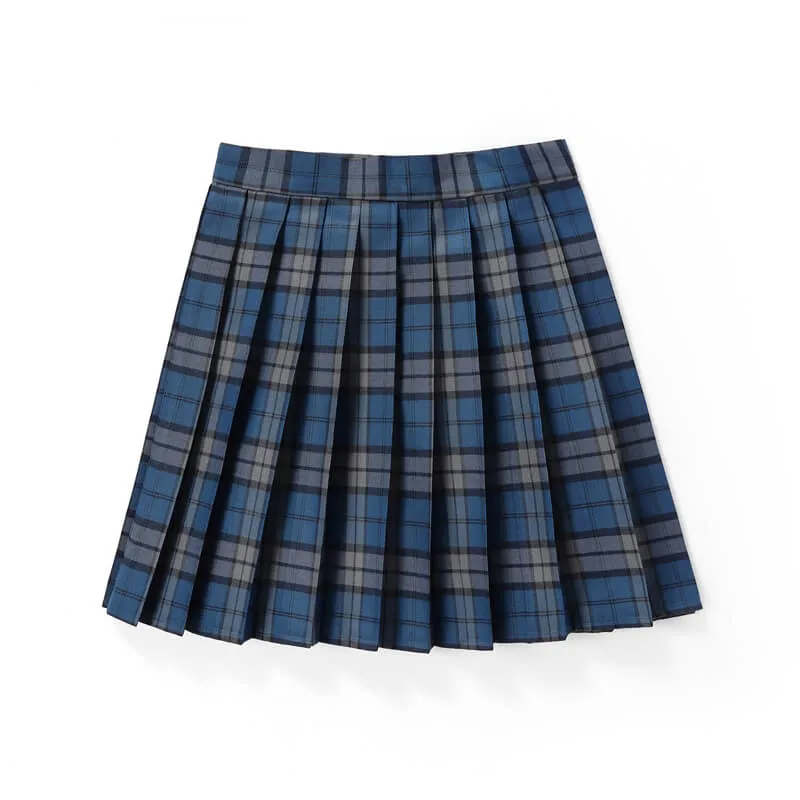 Blue JK vintage plaid uniform skirt