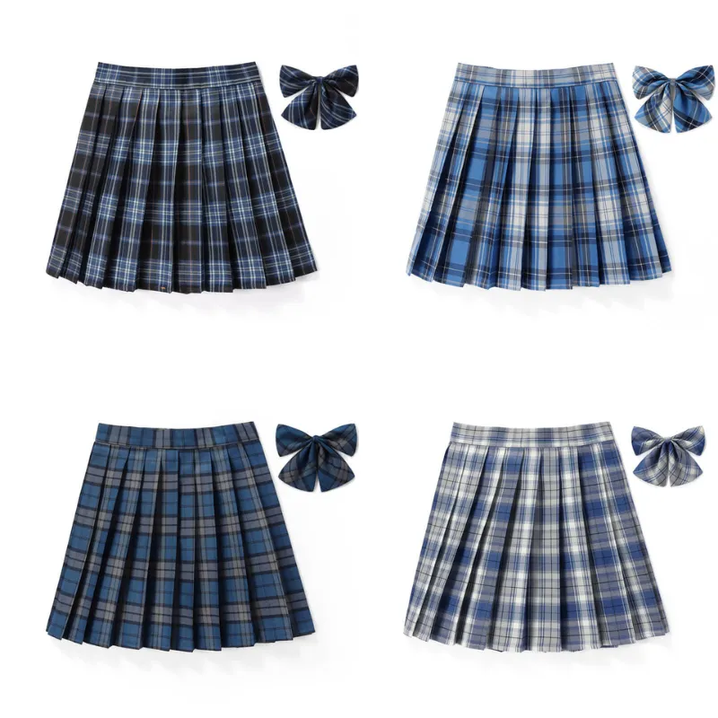 Blue JK vintage plaid uniform skirt