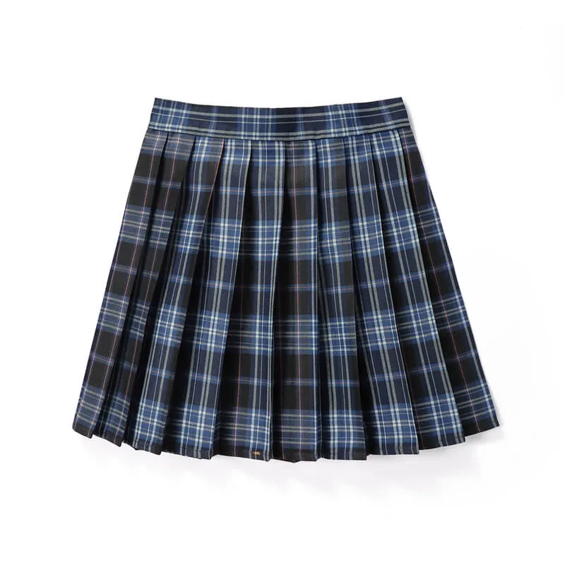 Blue JK vintage plaid uniform skirt