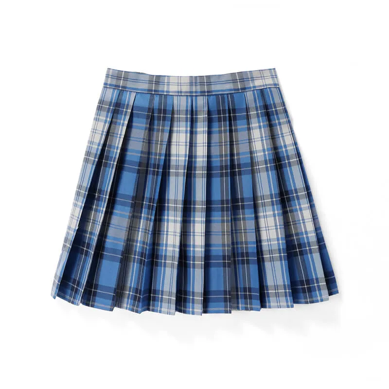 Blue JK vintage plaid uniform skirt