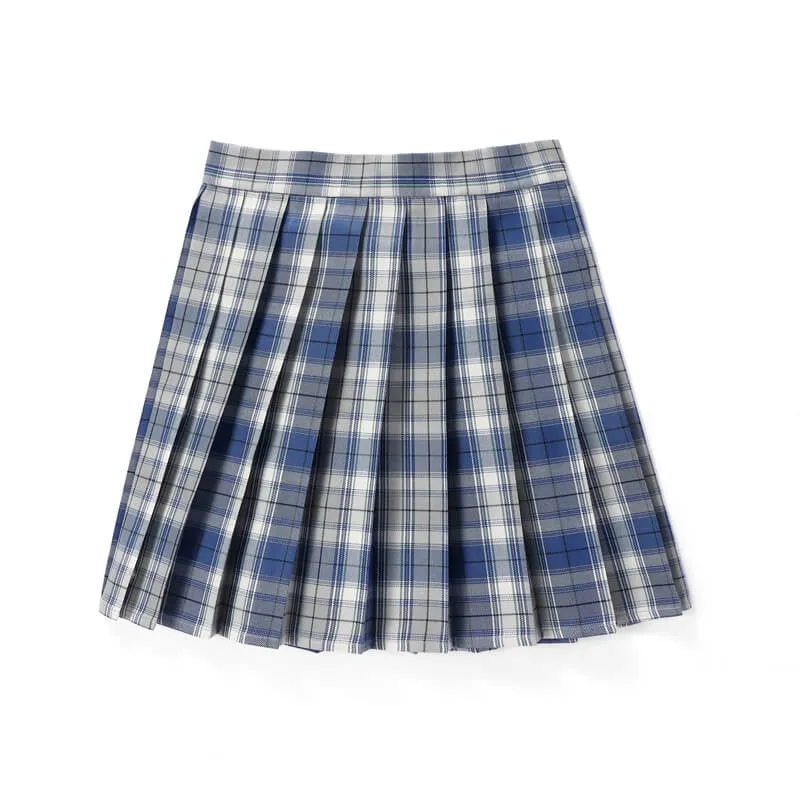 Blue JK vintage plaid uniform skirt