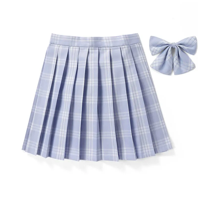 Blue Purple JK vintage plaid seifuku uniform skirt