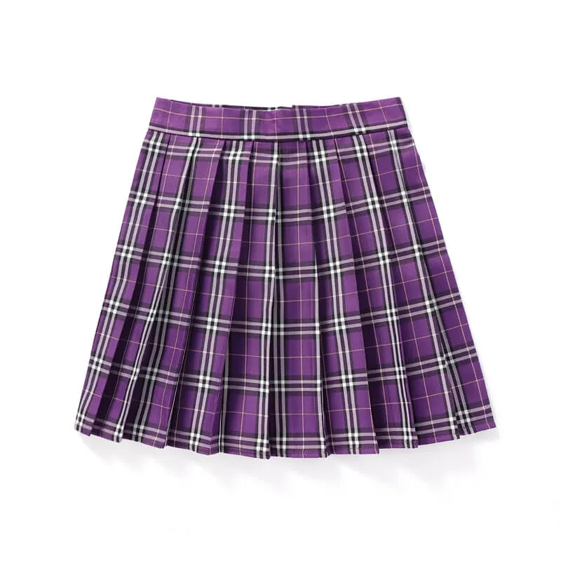 Blue Purple JK vintage plaid seifuku uniform skirt