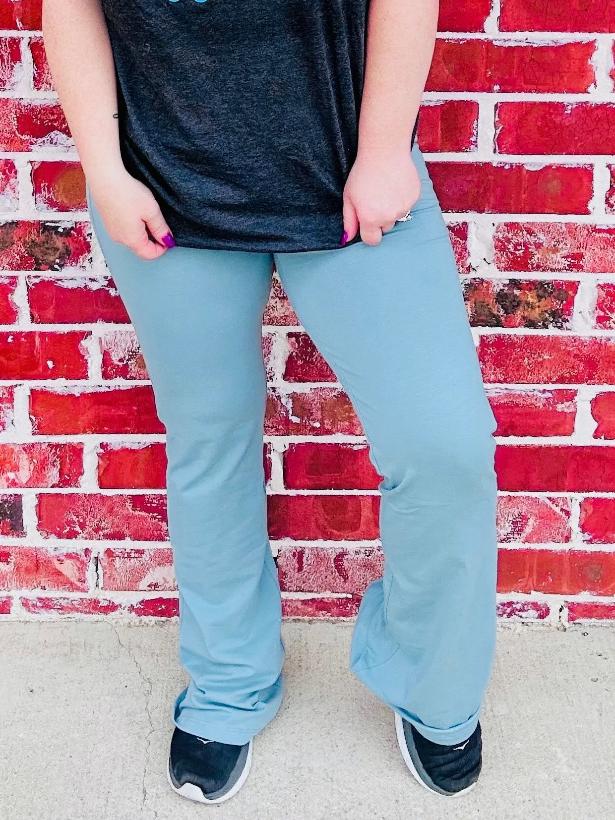 Blue/Grey Casual & Cozy Flare Yoga Pants