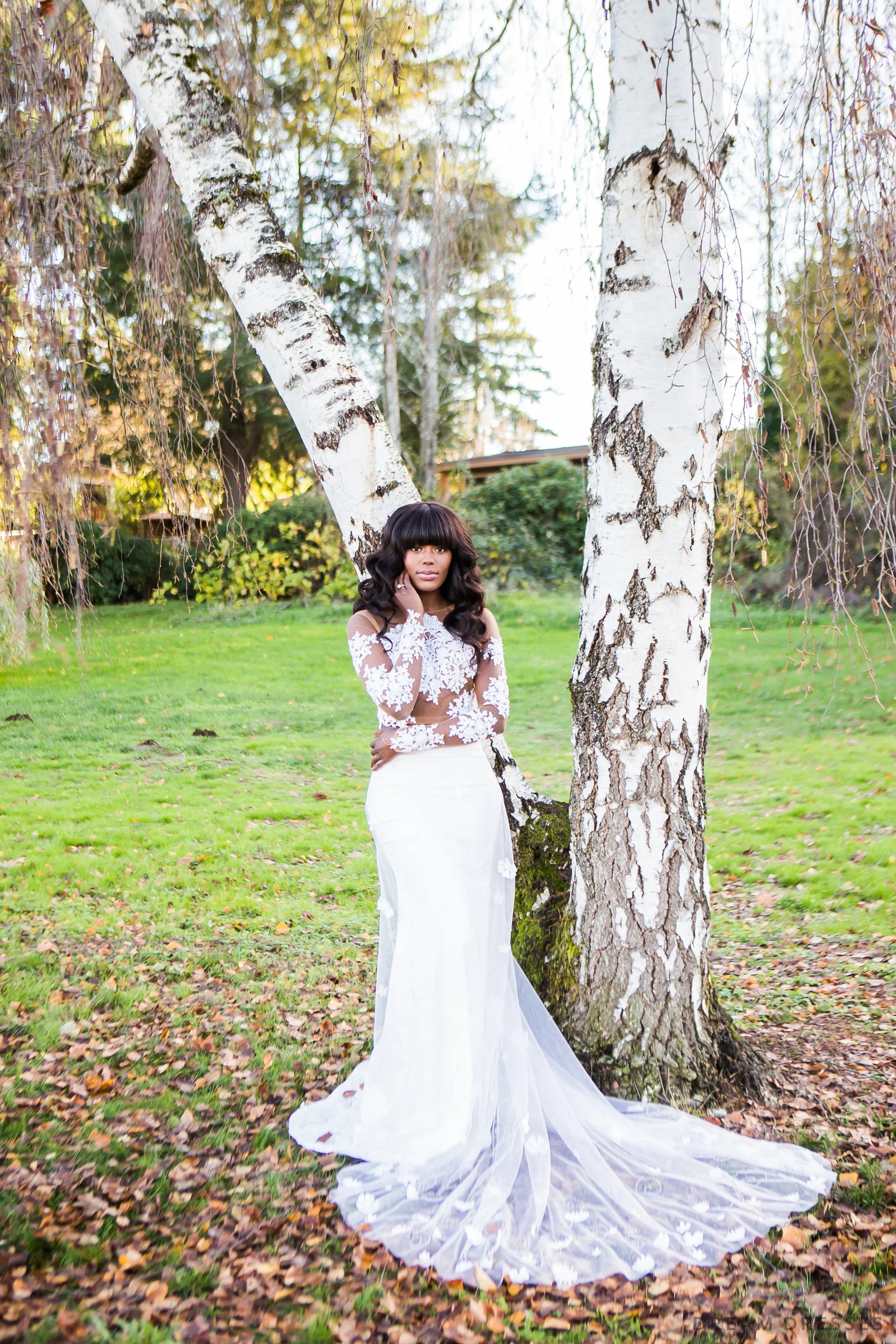 Bridal Skirt with 3D Floral Lace (#ELENA)