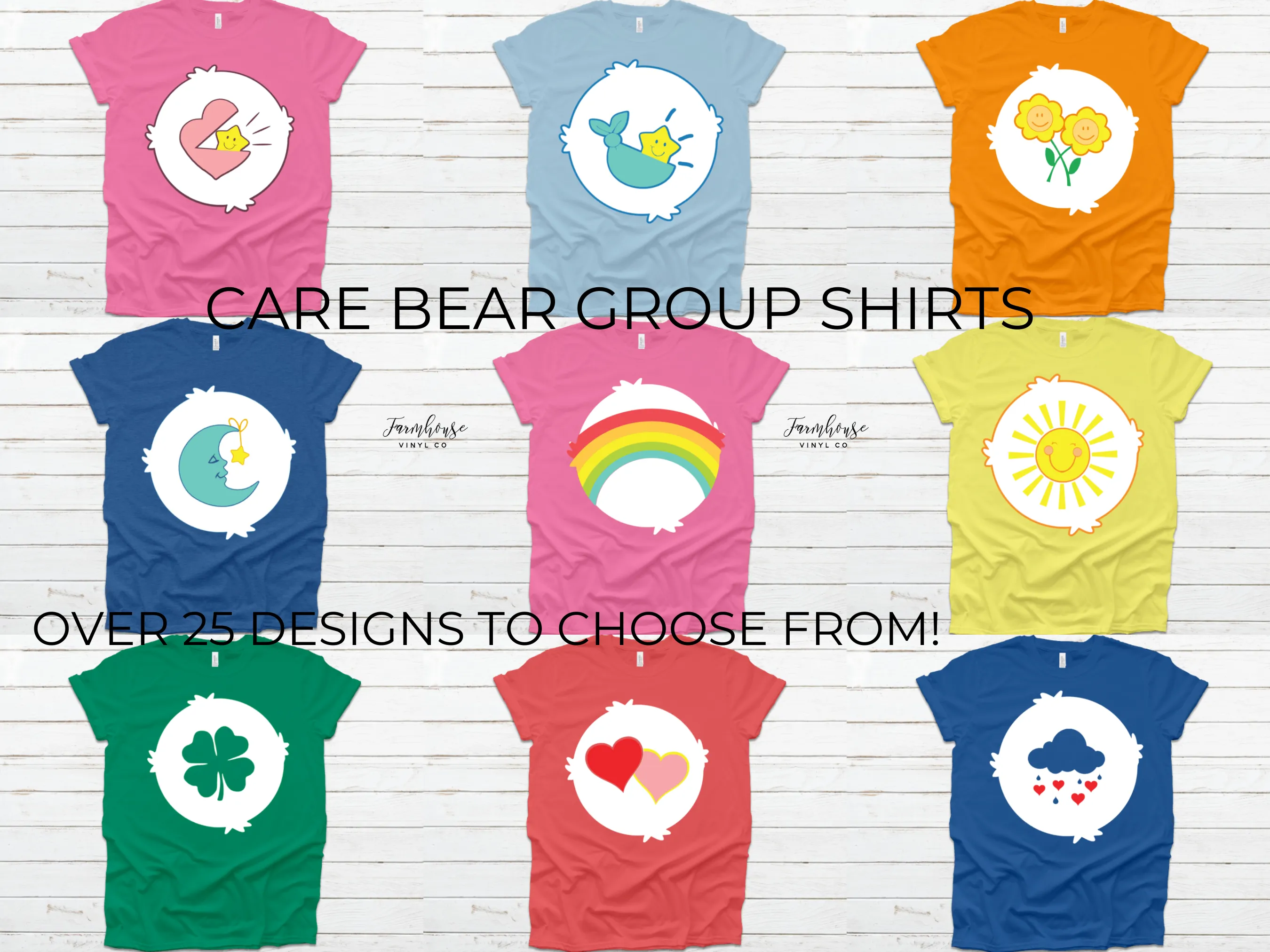 Care Bear Group Costume Matching Shirts