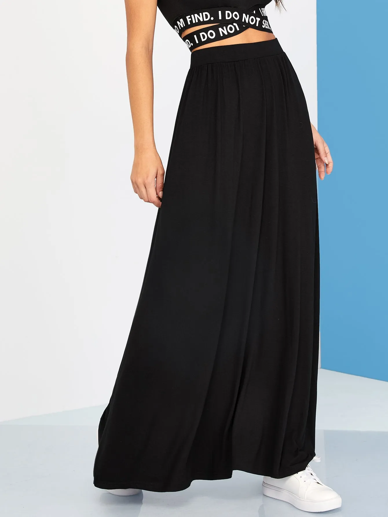 Casual Plain Natural Maxi Women Skirt