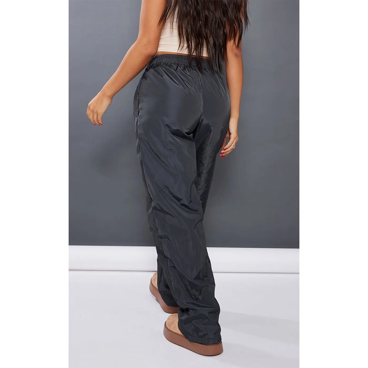 Charcoal High Waist Shell Trousers