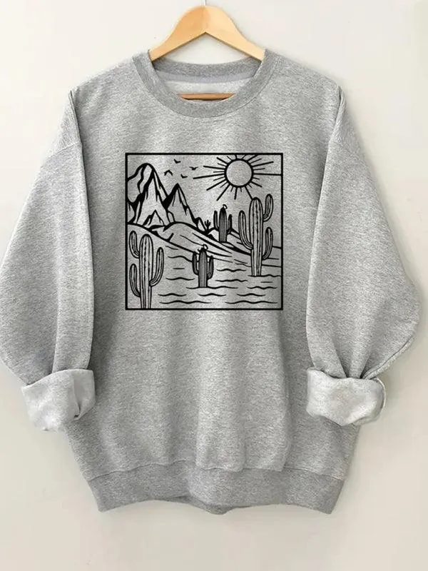 Chic Women's Comfy Printed Sweatshirt for Everyday Style