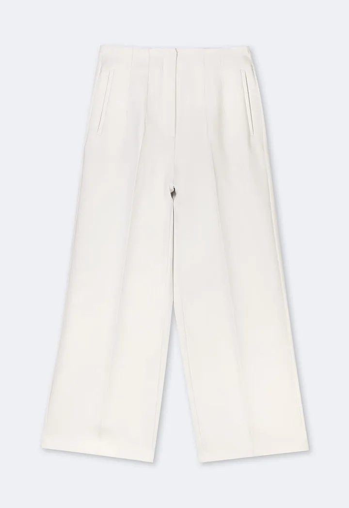 Choice Basic Wide Leg Trousers Sand