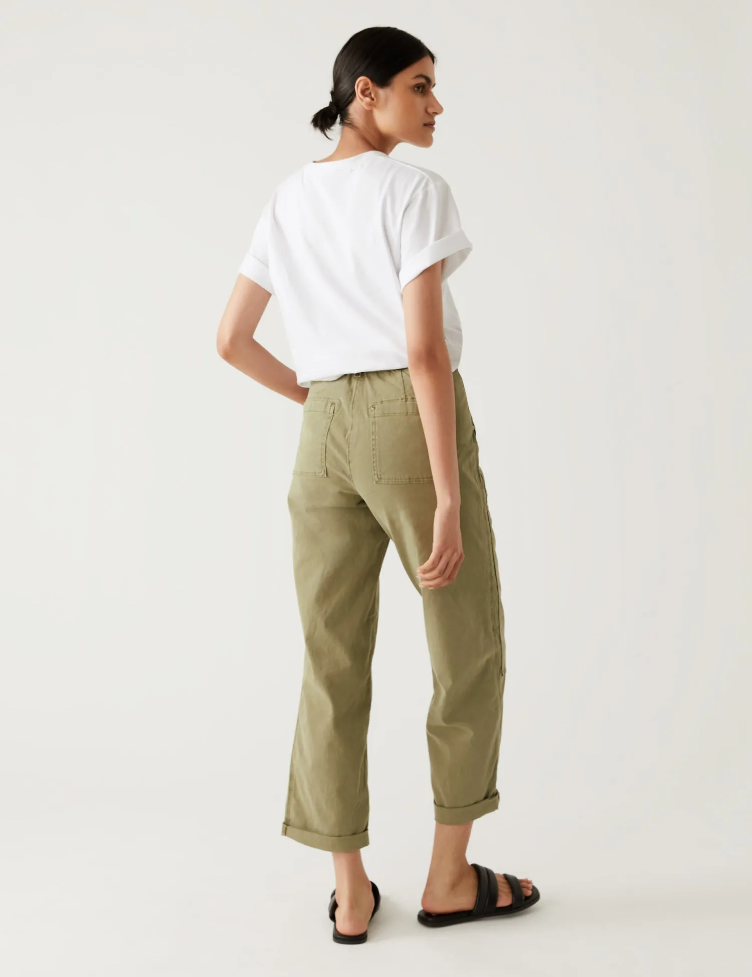 Cotton Rich Relaxed Straight Trousers