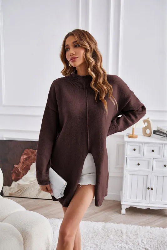 Cozy Knitting High Neck Sweater for Fall