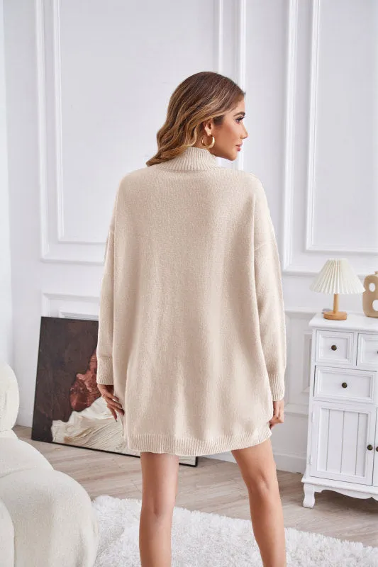 Cozy Knitting High Neck Sweater for Fall