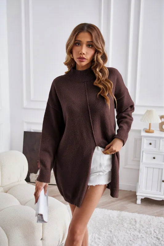 Cozy Knitting High Neck Sweater for Fall