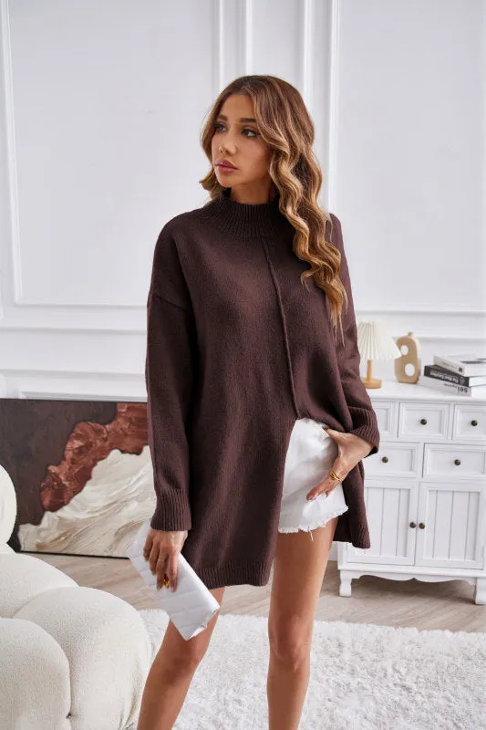 Cozy Knitting High Neck Sweater for Fall