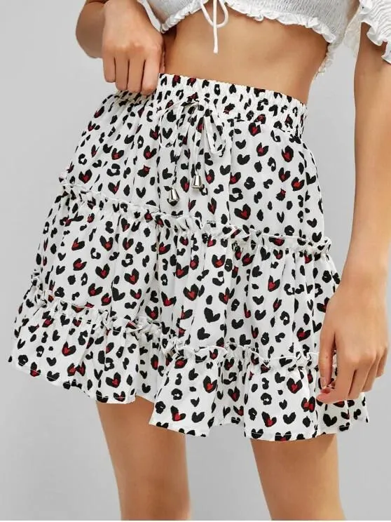 Cute Floral Flapper High Waist Skirts