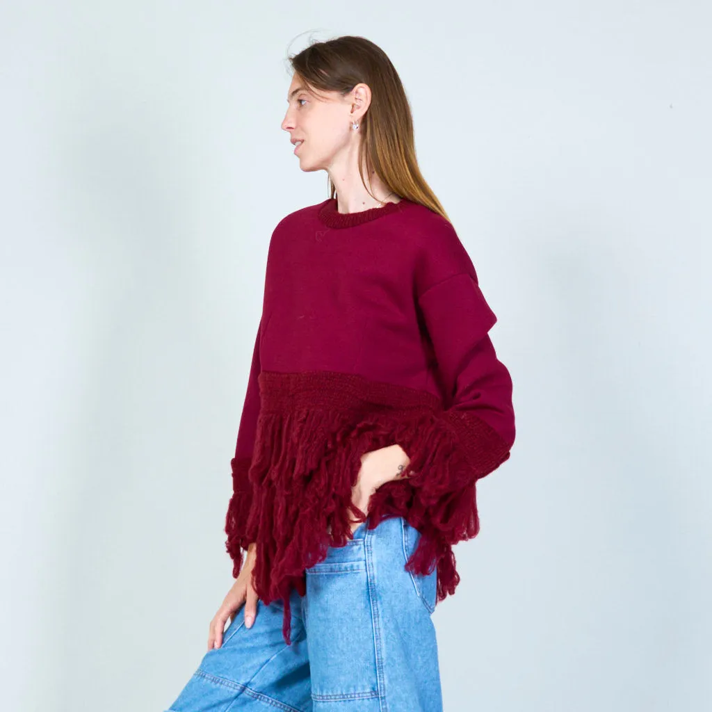 Fashionable fringe sweater wholesale