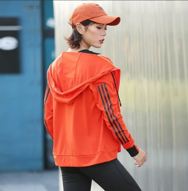 Fitness Trendy Women Quick Dry Breathable Dance Yoga Training Cardigan Zipper Hooded Activewear