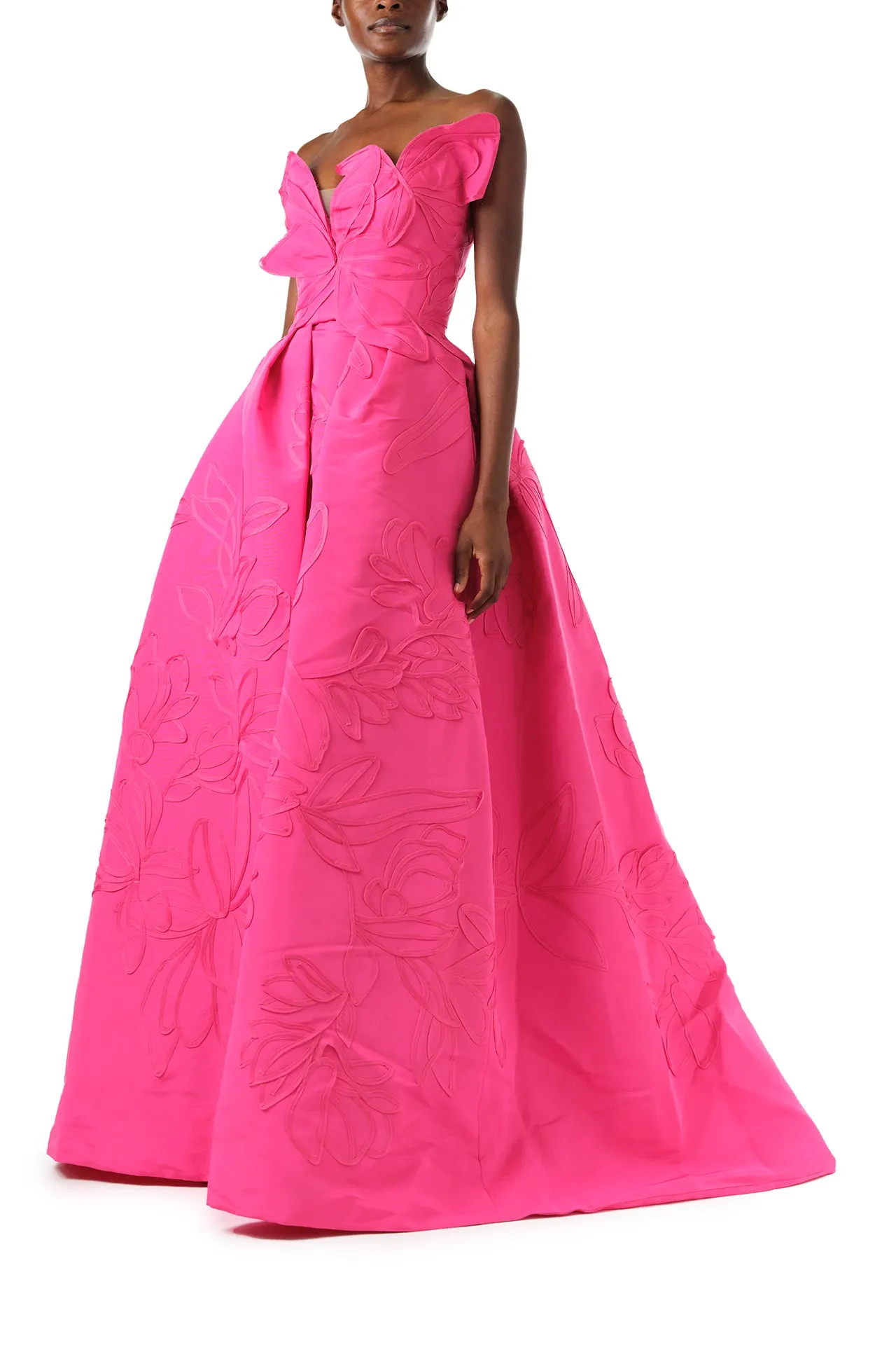 Floral Embossed Ball Gown