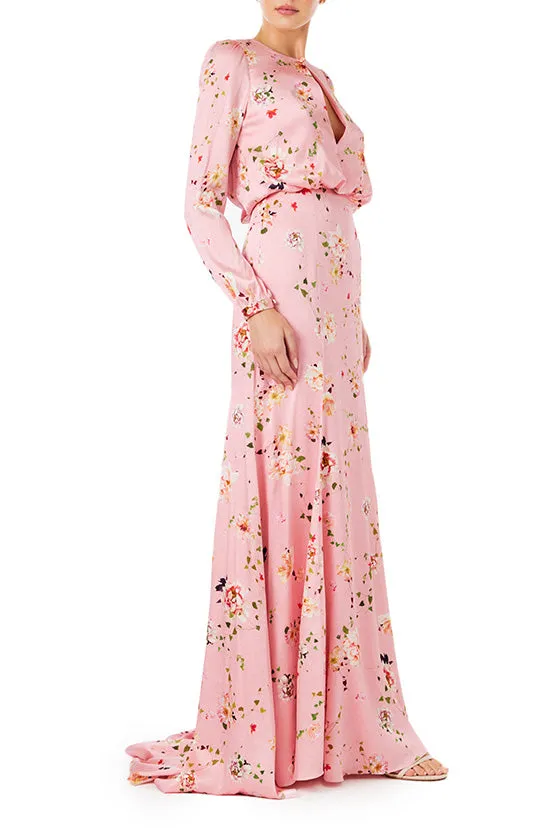 Floral Long Sleeve Gown