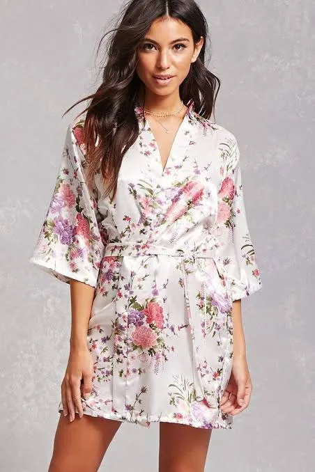 FLORAL SATIN DRESSING GOWNS