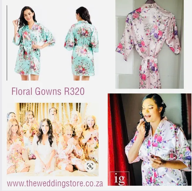 FLORAL SATIN DRESSING GOWNS