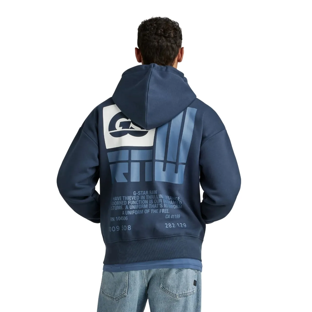 G- Star Raw Men's Back Graphic Loose Hoodie