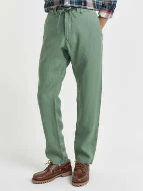 Gant Men Green Solid Relaxed Fit Full Length Trouser