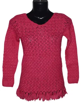 Graminarts Handmade Unique And Beautiful Crochet Woollen Top Pullover For Women/Girl