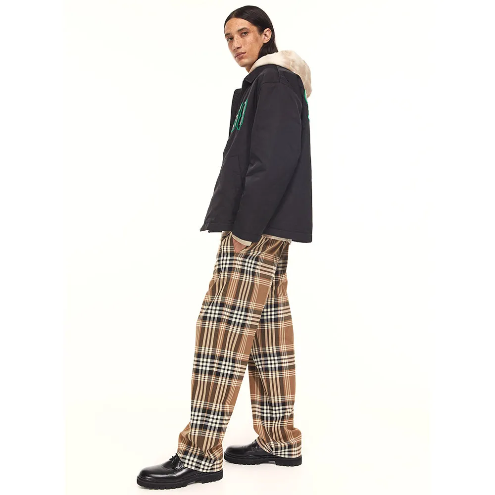 H&M Plaid Relaxed Fit trousers, dark beige