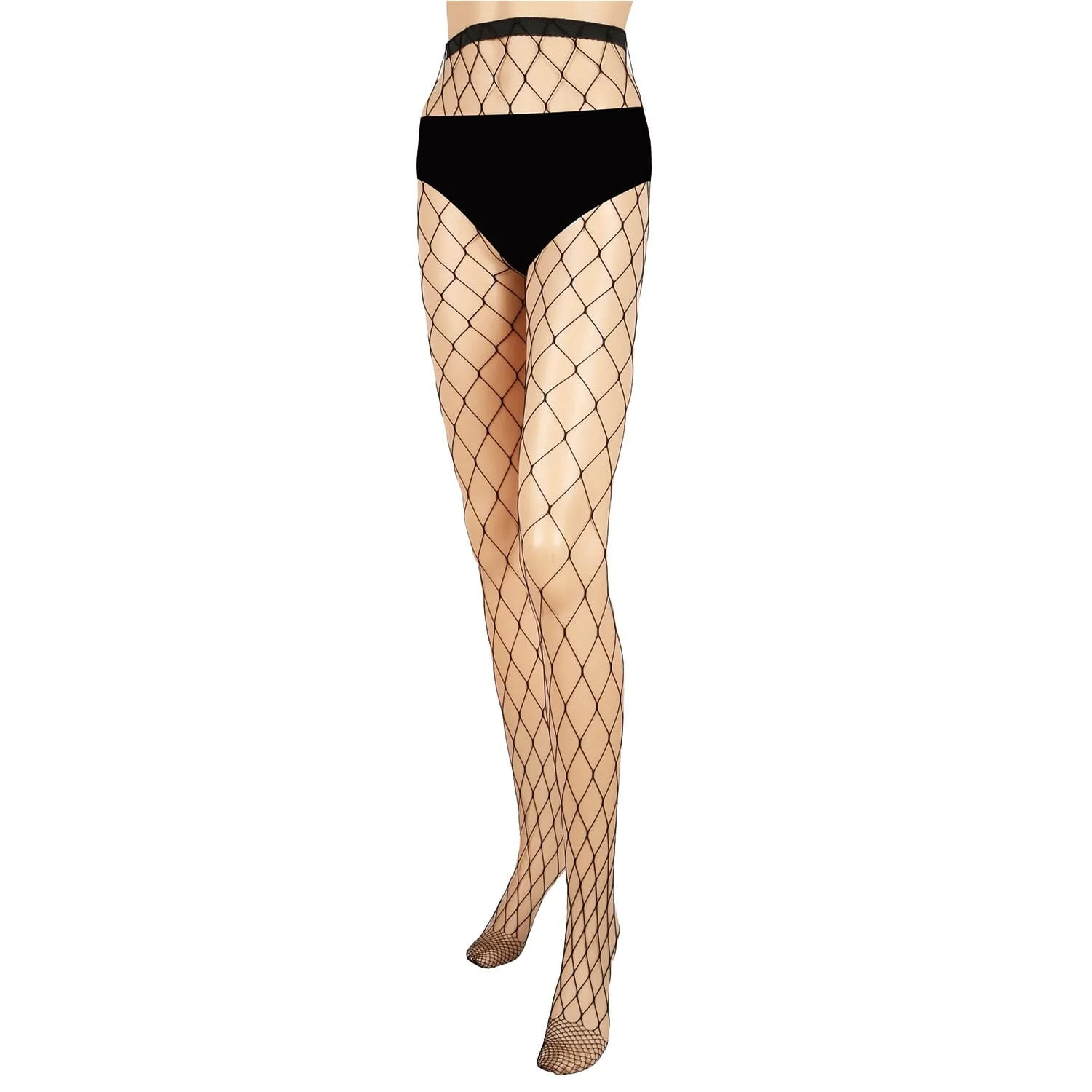 High Waist Pantyhose Stretchy Mesh Hollow Out Stockings