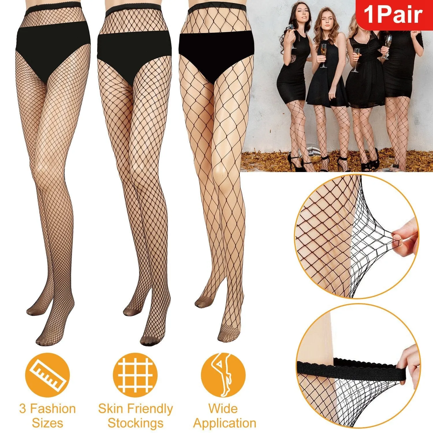 High Waist Pantyhose Stretchy Mesh Hollow Out Stockings