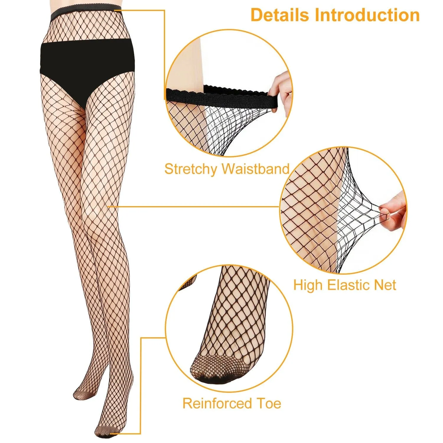 High Waist Pantyhose Stretchy Mesh Hollow Out Stockings