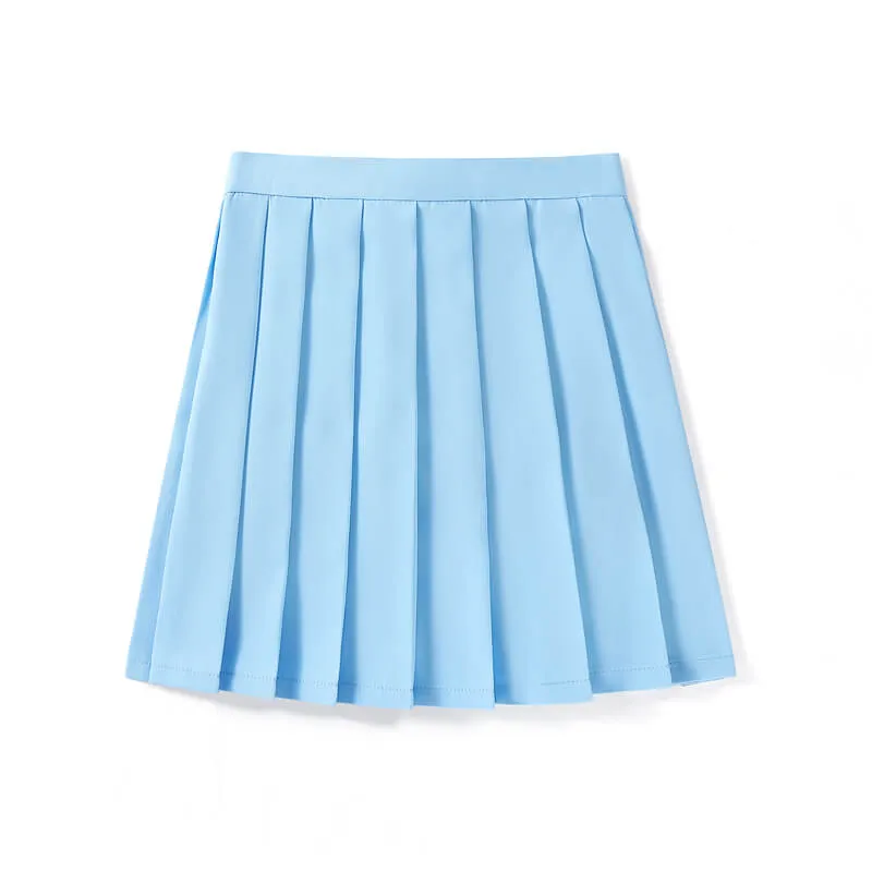 JK pure color school uniform skirt