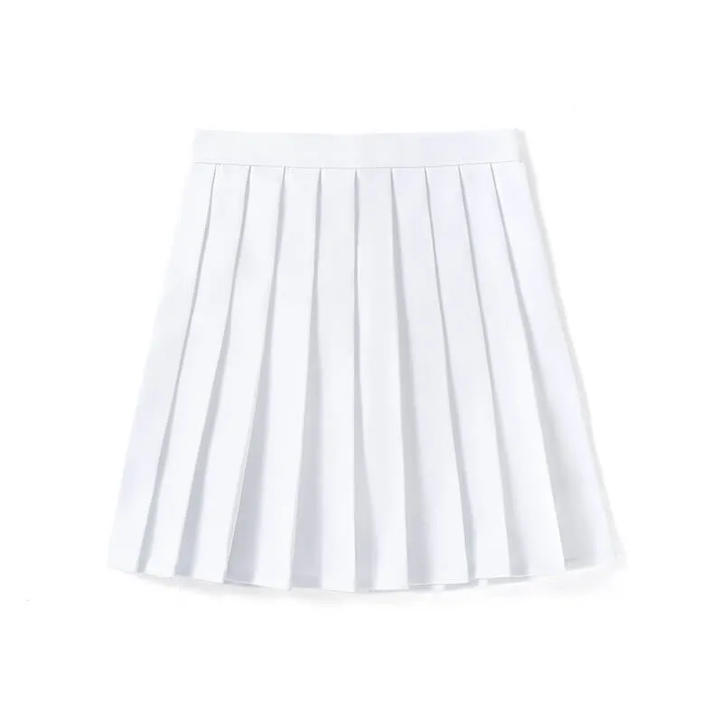 JK pure color school uniform skirt