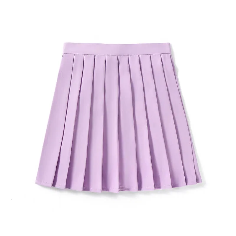 JK pure color school uniform skirt